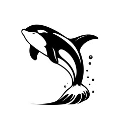 Fototapeta premium Cute vector illustration Orca hand drawn for kids page