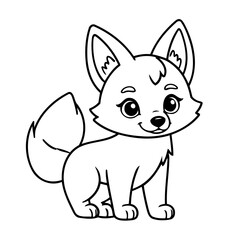 Cute vector illustration Coyote doodle colouring activity for kids