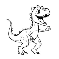 Vector illustration of a cute Dino drawing for toddlers coloring activity