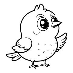 Simple vector illustration of Bird for children colouring activity
