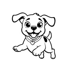 Cute vector illustration Dog doodle for children worksheet