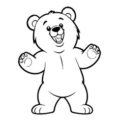 Vector illustration of a cute Bear doodle for toddlers worksheet