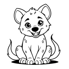 Simple vector illustration of Hyena drawing for toddlers book