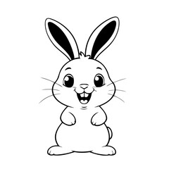 Vector illustration of a cute Rabbit drawing for toddlers book