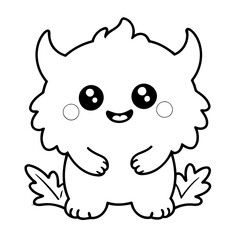 Simple vector illustration of Monster drawing for kids page