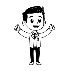 Simple vector illustration of Business hand drawn for kids page