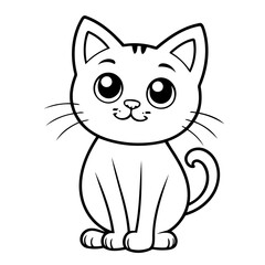 Simple vector illustration of CreepyCat for children colouring activity