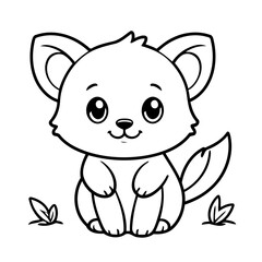 Cute vector illustration Animal for kids coloring activity page