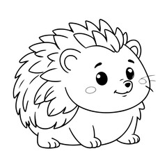 Cute vector illustration Hedgehog for toddlers colouring page