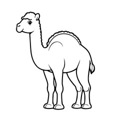 Cute vector illustration Camel drawing for kids colouring activity