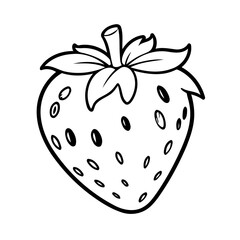 Cute vector illustration Strawberry drawing for colouring page
