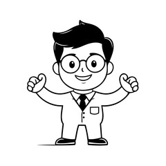 Cute vector illustration Business doodle for kids colouring page