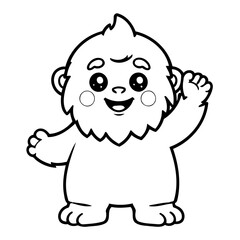 Cute vector illustration Yeti drawing colouring activity