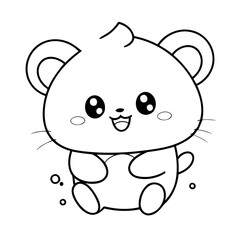 Cute vector illustration Kawaii drawing for kids page