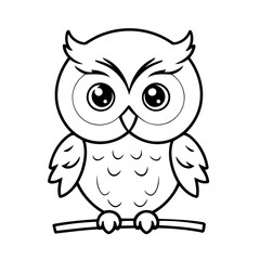 Cute vector illustration Owl hand drawn for toddlers