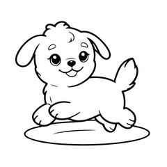 Simple vector illustration of Maltese drawing for toddlers coloring activity