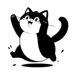 Vector illustration of a cute Cat doodle for toddlers coloring activity