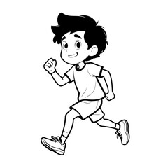 Vector illustration of a cute Boy drawing for kids page