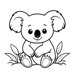 Fototapeta premium Cute vector illustration Koala drawing for toddlers book