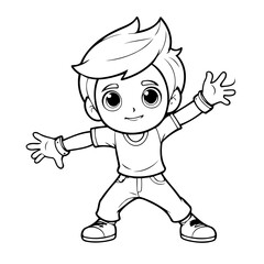 Simple vector illustration of Boy for toddlers colouring page