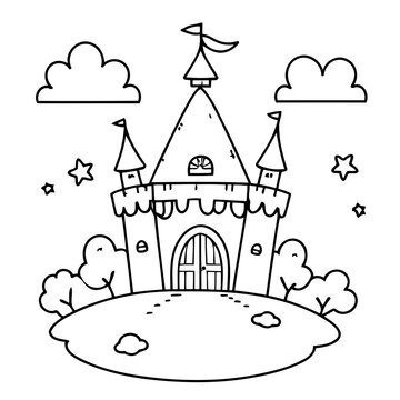 recommend clip art: Vector illustration of a cute fairytale doodle drawing for kids page