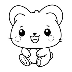 Cute vector illustration Kawaii doodle colouring activity for kids