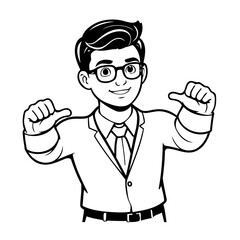 Cute vector illustration Man hand drawn for kids coloring page