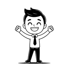 Vector illustration of a cute Business doodle for toddlers worksheet