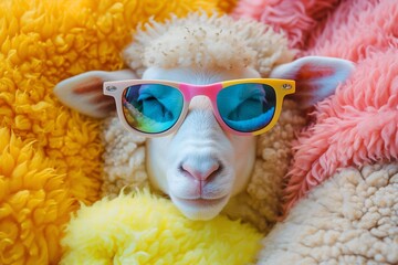 Sheep with sunglasses