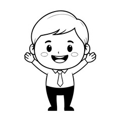 Obraz premium Vector illustration of a cute Business drawing for toddlers book