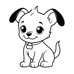 Obraz premium Vector illustration of a cute Puppy drawing for children page