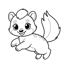 Simple vector illustration of Skunk drawing for toddlers coloring activity
