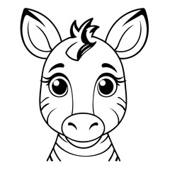 Cute vector illustration Zebra drawing for toddlers book
