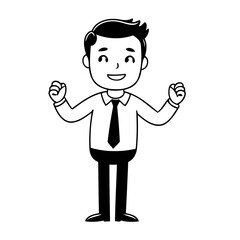 Vector illustration of a cute Business doodle for toddlers colouring page