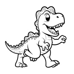 Simple vector illustration of Dino drawing for kids page