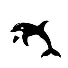 Naklejka premium Cute vector illustration Orca doodle colouring activity for kids