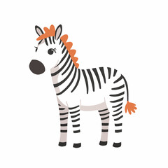Cute vector illustration Zebra drawing colouring activity