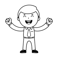 Cute vector illustration Business doodle for kids colouring page