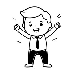 Simple vector illustration of Business for toddlers colouring page