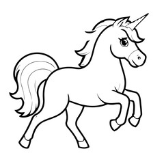 Simple vector illustration of Horse drawing for toddlers coloring activity