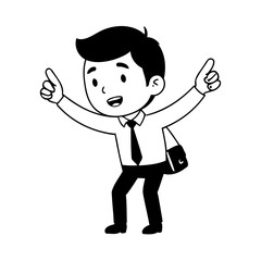 Cute vector illustration Business hand drawn for kids page