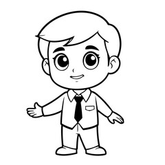 Cute vector illustration Business drawing for kids colouring activity