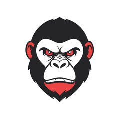 Vector illustration of a cute Gorilla doodle for toddlers colouring page