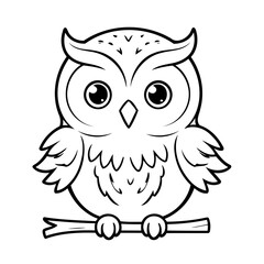 Vector illustration of a cute Owl doodle for children worksheet