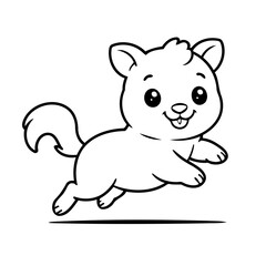 Cute vector illustration Capybera drawing for children page