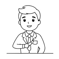 Vector illustration of a cute Business doodle for toddlers worksheet