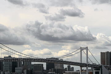Cloudy sky and Tokyo Bay Rainbow Bridge