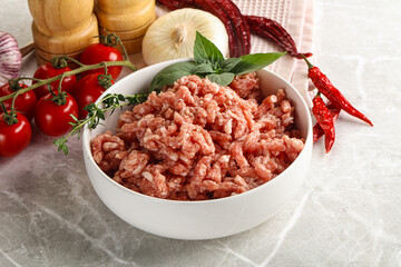 Raw minced pork uncooked meat