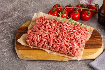 Raw minced beef uncooked meat