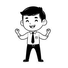 Vector illustration of a cute Business doodle colouring activity for kids
